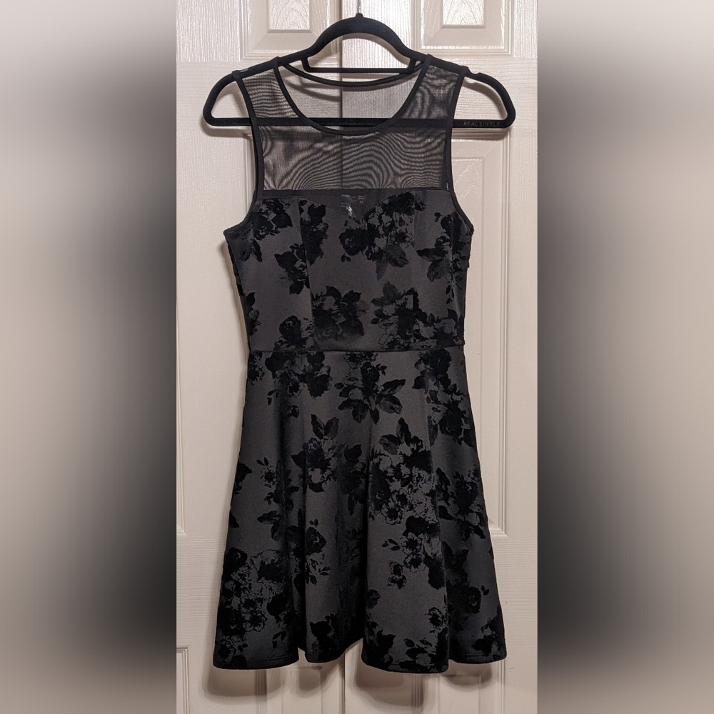 5/$25. Trixxi Illusion Velvet-Print Fit & Flare Dress